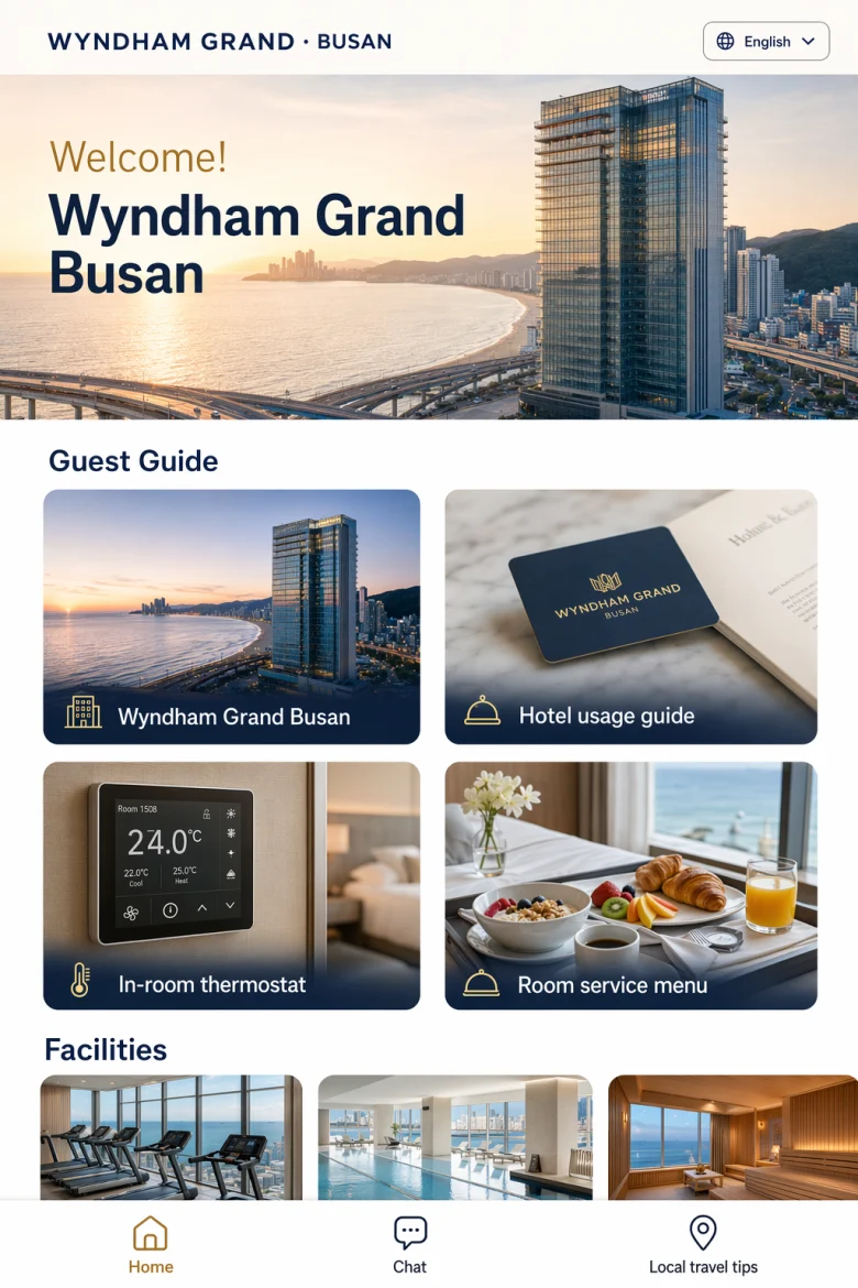 Hotel guest guide home