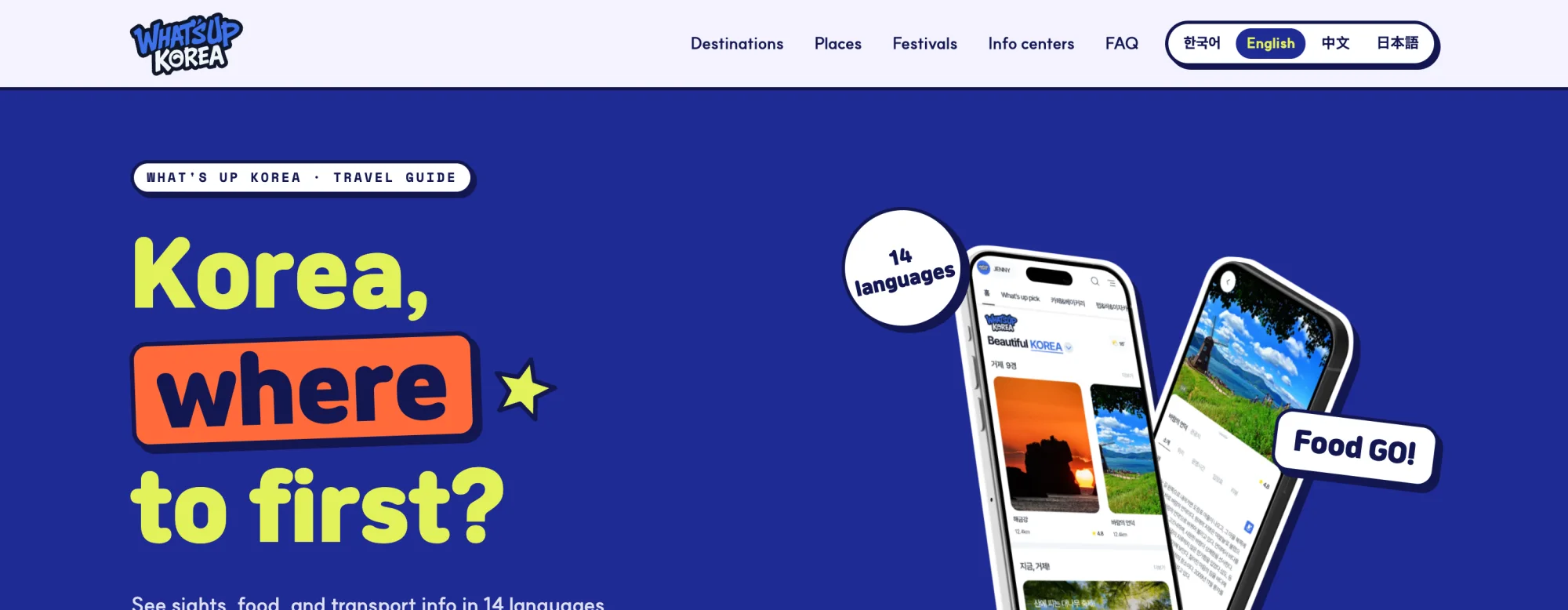 What's Up Korea landing page